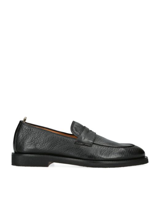 Officine Creative Black Leather Opera Flexi Loafers for men