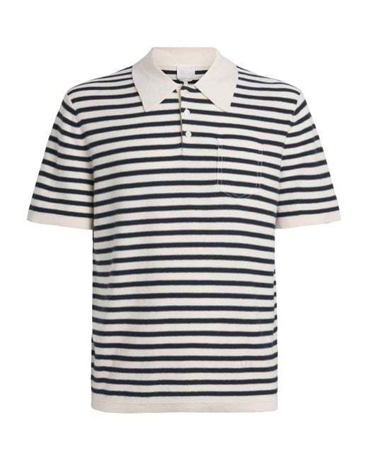 A.P.C. Blue Cotton-Cashmere Eliot Polo Shirt for men