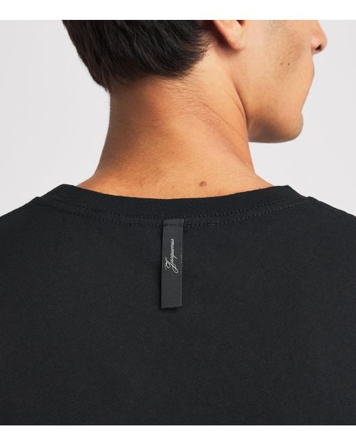 Jacquemus Black Cotton-Hemp Logo Long-Sleeve T-Shirt for men