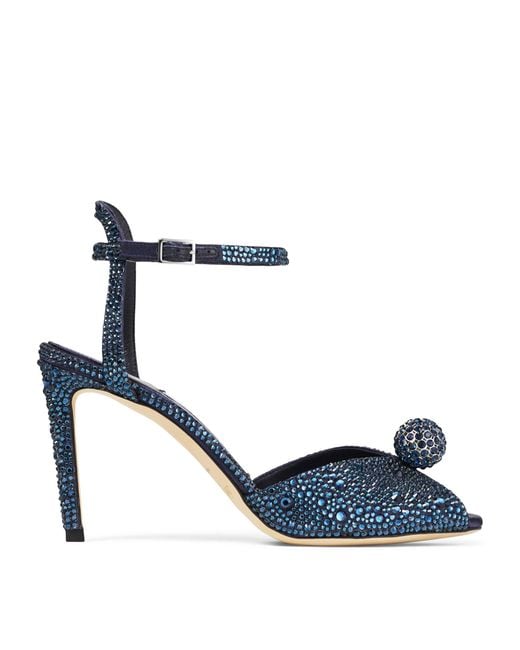 Jimmy Choo Blue Sacora 85 Embellished Heeled Sandals