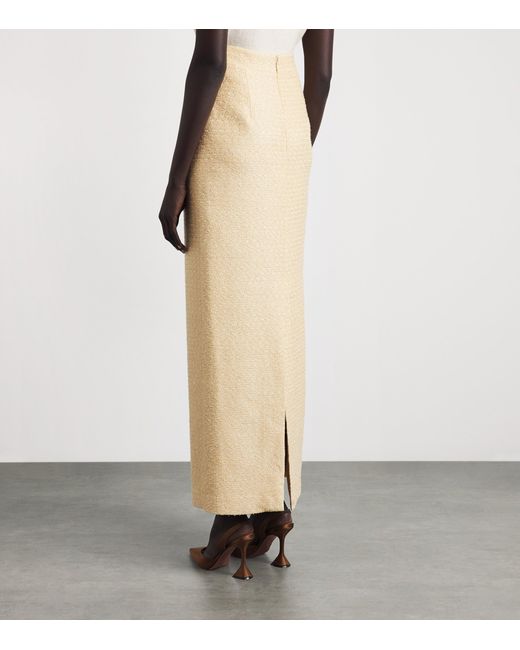 Huishan Zhang Natural Tweed Vania Pencil Skirt