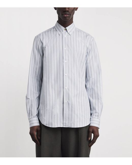 Paul Smith Blue Cotton Stripe Shirt for men