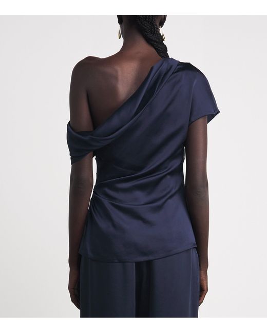 Jonathan Simkhai Blue Phoebe Off-Shoulder Top