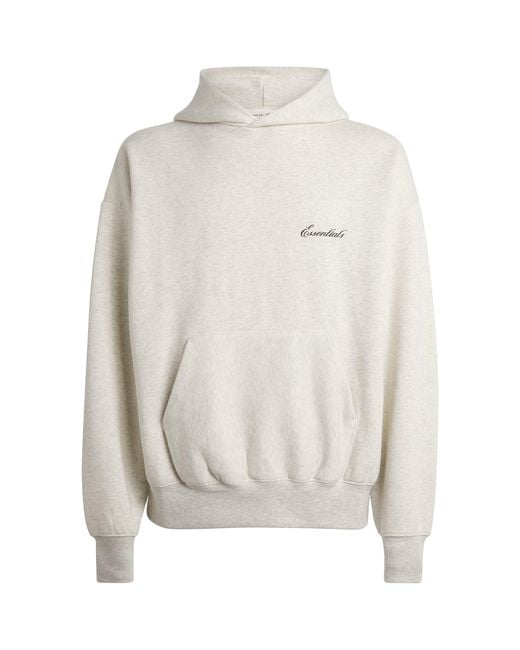 Fear Of God White Classic Logo Hoodie for men