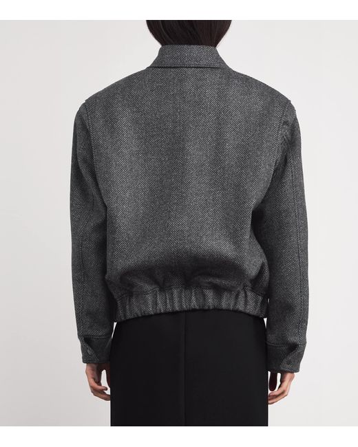 Stella McCartney Gray Wool Herringbone Field Jacket
