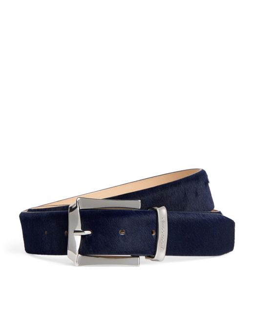 Jacob Cohen Blue Leather Pony Hair Belt for men