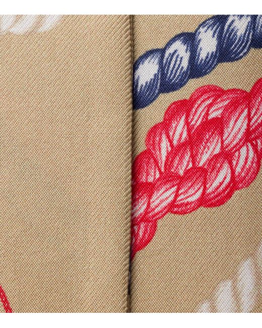 Prada White Silk Twill Ropes Print Skinny Scarf