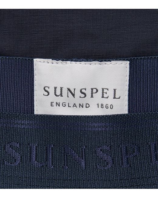 Sunspel Blue Tencel-Blend Stretch Trunks for men