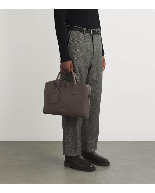 Giorgio Armani Brown Leather Briefcase for men
