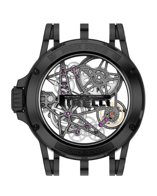 Roger Dubuis Black X Pirelli Titanium Excalibur Spider Pit Stop Watch for men