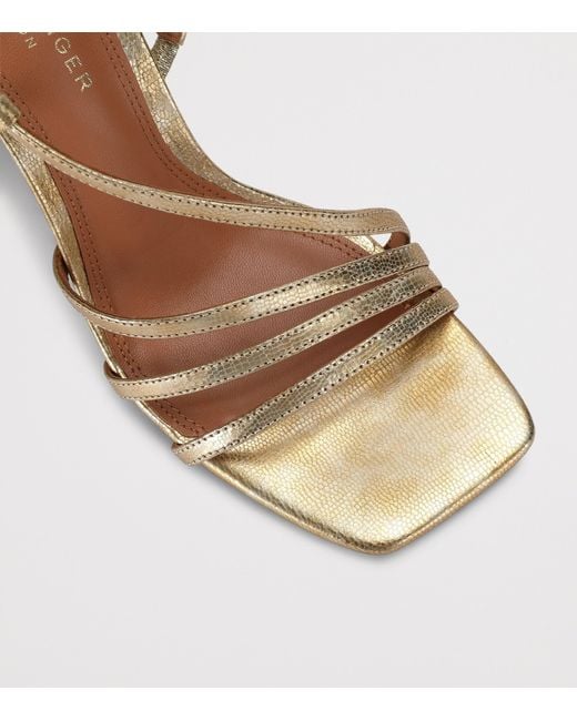Kurt Geiger Metallic Leather Embellished Annabel Heeled Sandals 90