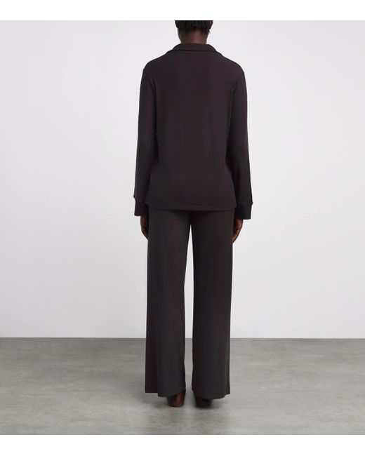 Skims Black Soft Lounge Ribbed Pyjama Set