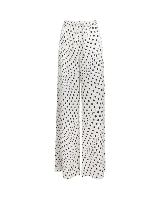 Stella McCartney White Polka Dot Wide-Leg Trousers