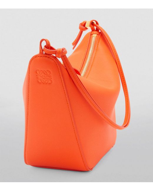Loewe Orange Mini Leather Hammock Hobo Bag