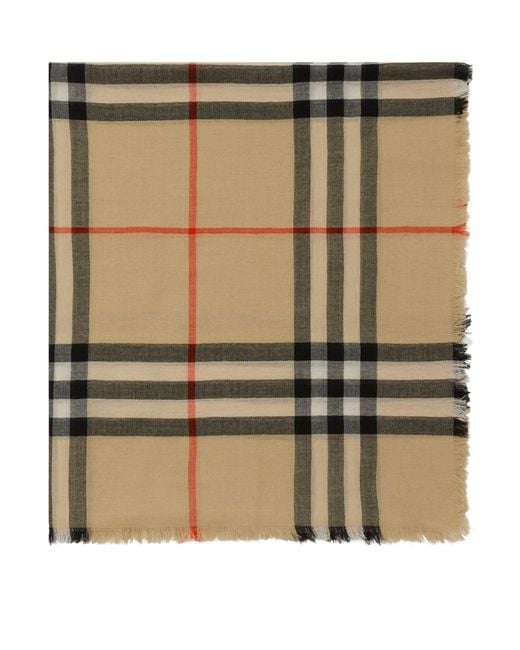 Burberry Green Wool Check Scarf