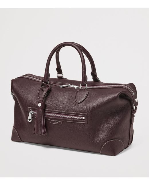 Aspinal Brown Leather Hudson Flight Bag