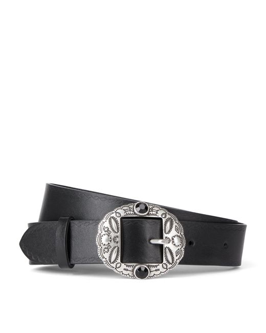 The Kooples Black Leather Embellished Belt