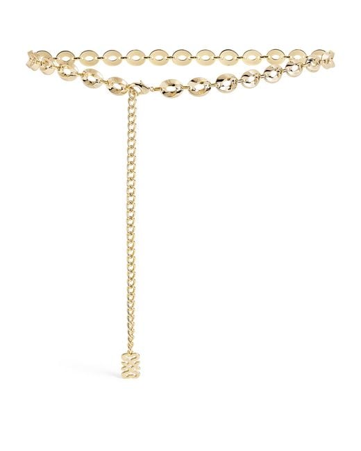 Sandro White Monogram Chain Belt