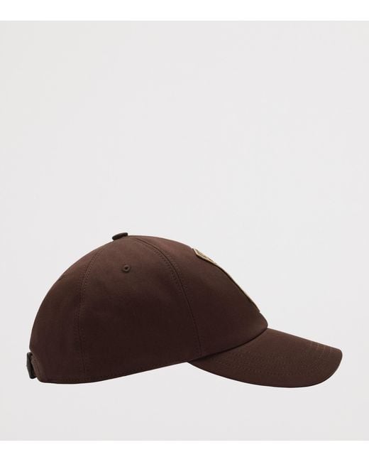 Burberry Brown Cotton Gabardine Thistle Shield Cap for men