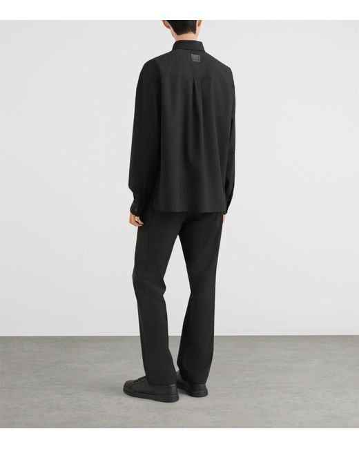 Dolce & Gabbana Black Wool-Blend Canvas Shirt for men
