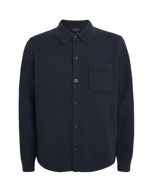 Vince Blue Wool Chest Pocket Cardigan for men