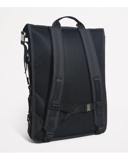 Rains Black Waterproof Trail Cord Rolltop Backpack for men
