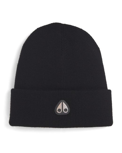 Moose Knuckles Black Wool Parnis Beanie for men