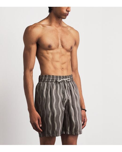 Frescobol Carioca Gray Santos Sport Swim Shorts for men