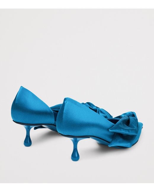 Jimmy Choo Blue Issy 50 Satin Pumps