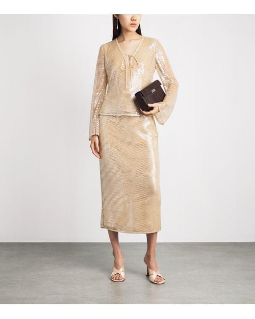Toccin Natural Sequinned Zuri Blouse