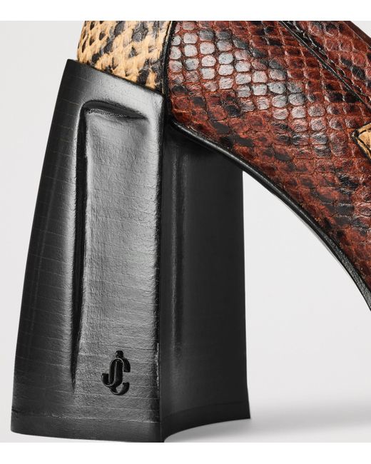 Jimmy Choo Brown Tylor 95 Leather Heeled Loafers