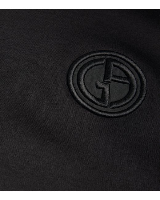 Giorgio Armani Black Embroidered Logo T-shirt for men
