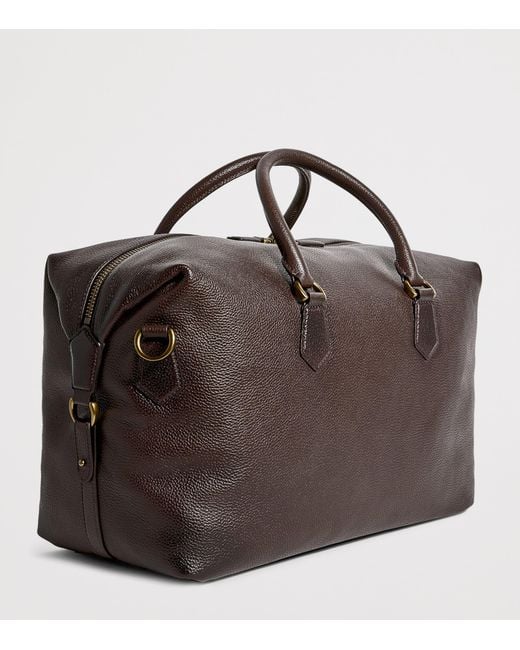 Polo Ralph Lauren Brown Grained Leather Duffle Bag for men
