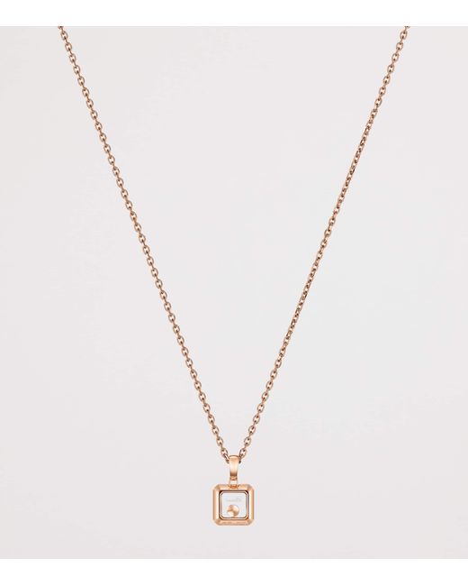 Chopard Metallic And Diamond Happy Diamonds Icons Pendant Necklace
