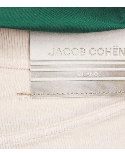 Jacob Cohen White Corduroy Edo Straight-Fit Chinos for men