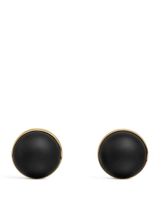 Alaïa Black Wood Sphere Earrings