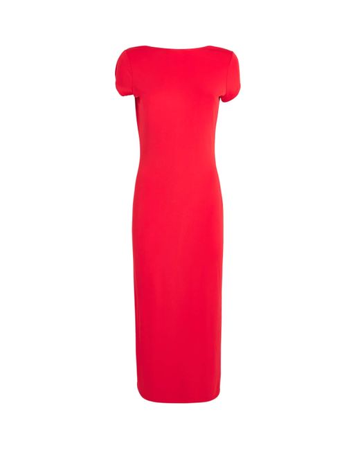 Polo Ralph Lauren Red Scoop-Back Midi Dress