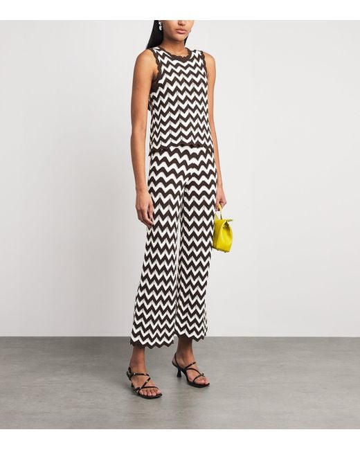 Maje Black Cotton Zigzag Crochet Top
