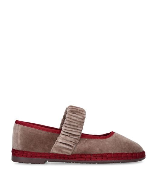 Flabelus Red Velvet Mafalda Espadrilles