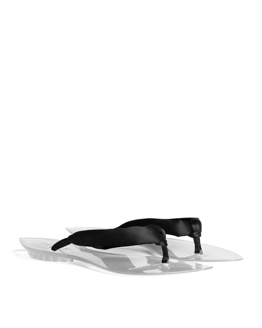 Alaïa Black Invisible Thong Flip Flops