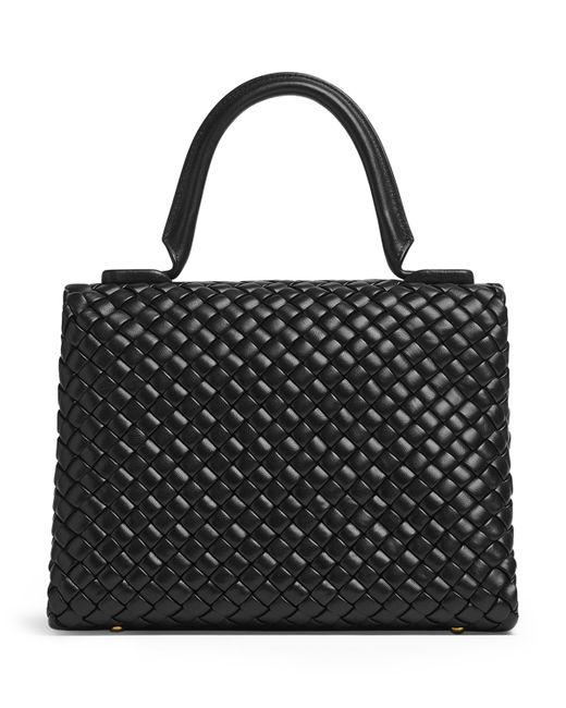 Bottega Veneta Black Intrecciato Patti Top-Handle Bag