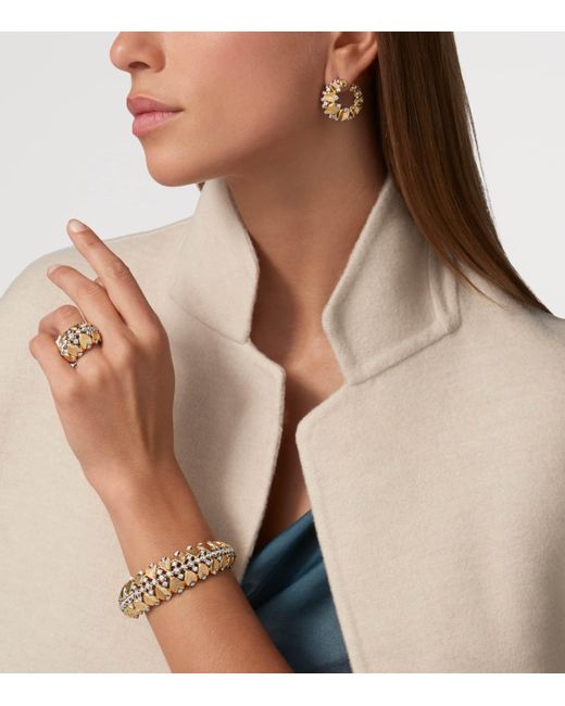 Cartier Metallic And Diamond Grain De Café Ring