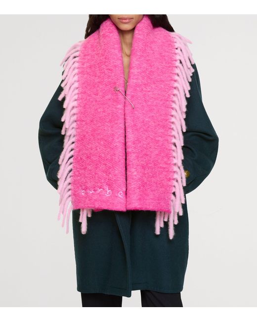 Burberry Pink Alpaca Wool Blend Happy Scarf