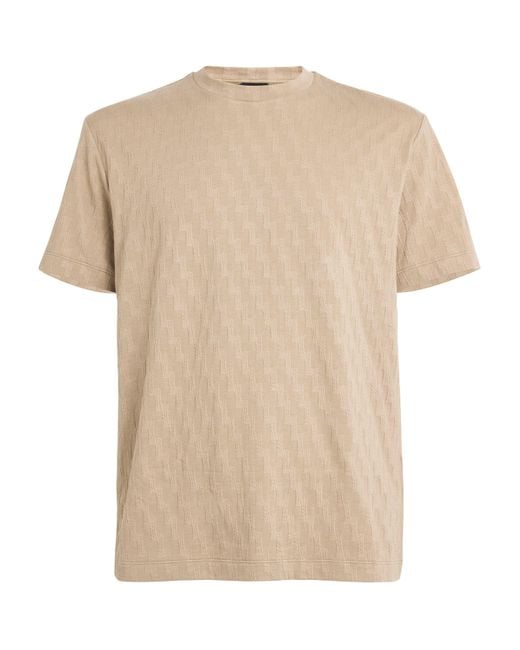 Giorgio Armani Natural Chevron-Jacquard T-Shirt for men