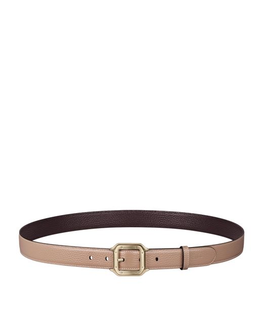 Cartier Brown Leather Reversible Santos De Belt for men