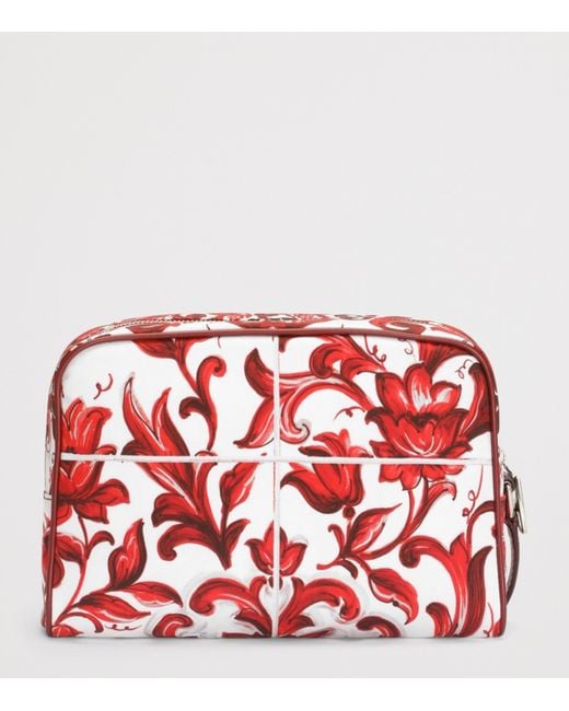 Dolce & Gabbana Red Majolica Print Messenger Bag for men