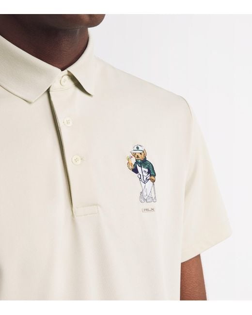 Ralph Lauren White Airtech Piqué Bear Polo Shirt for men