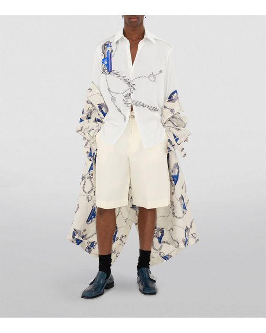 Burberry White Paper-blend Tailored Shorts for men