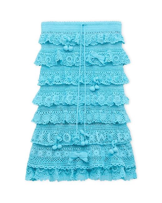 Loewe Blue X Paula's Ibiza Crochet Midi Skirt