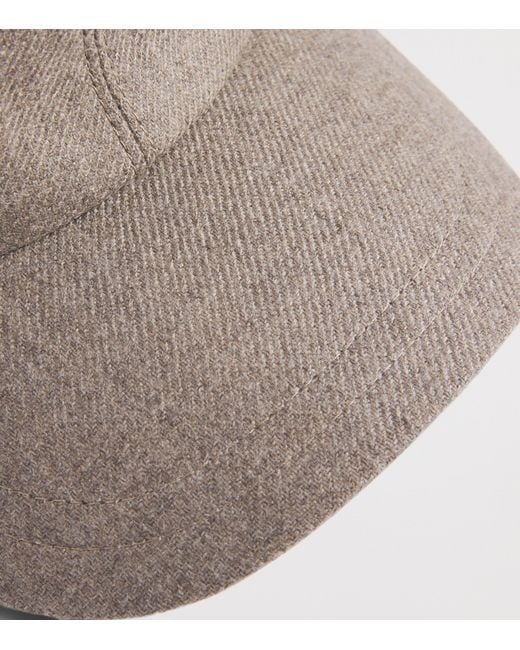 Borsalino Brown Wool-Cashmere Hiker Cap for men